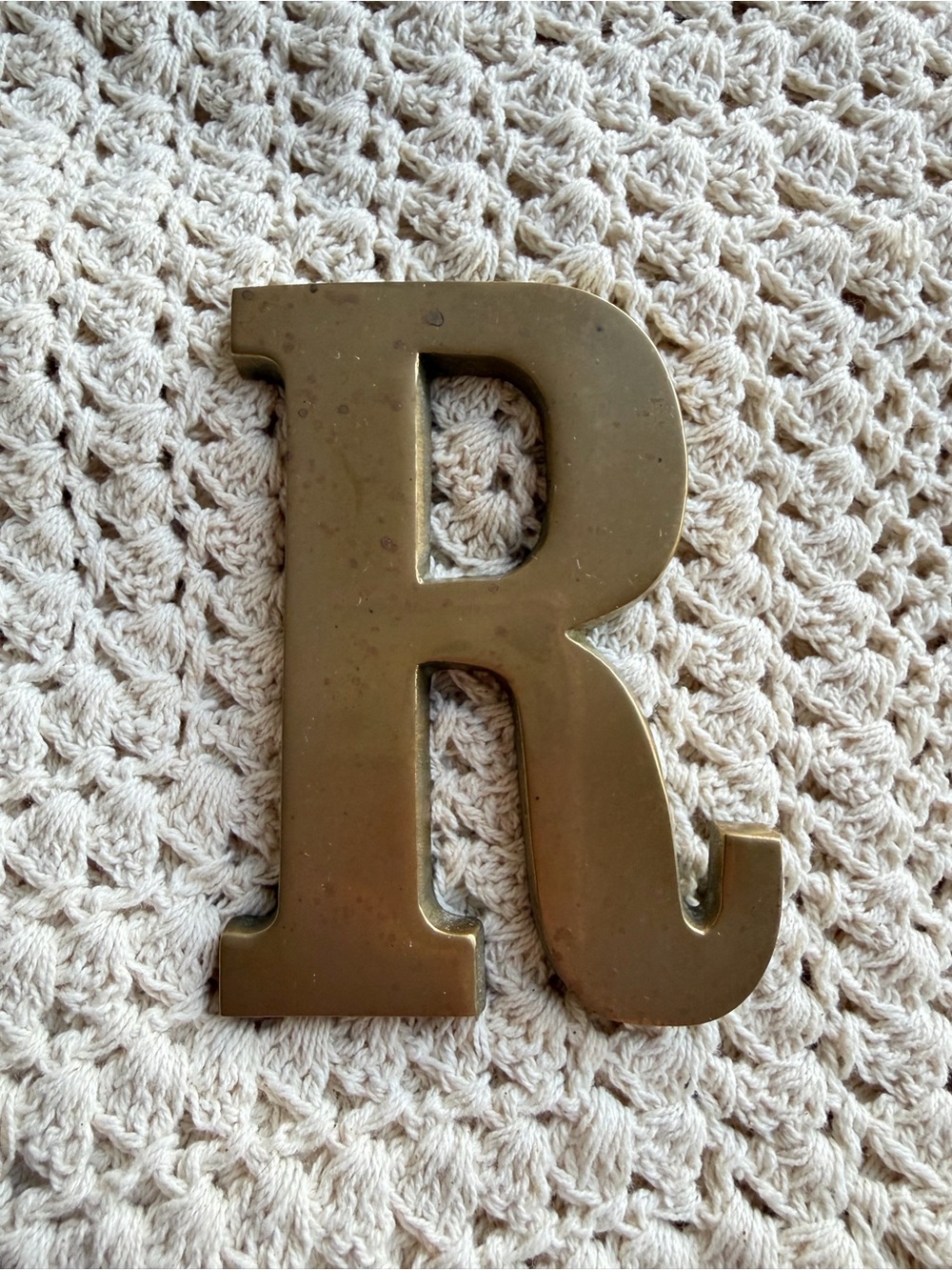 Vintage Bomel Collection Solid Brass Letter R Initial Decor